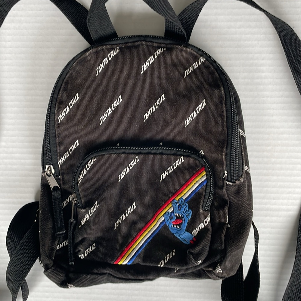 Santa Cruz Mini Womens/Youth Black Backpack 10x7 - Picture 2 of 3